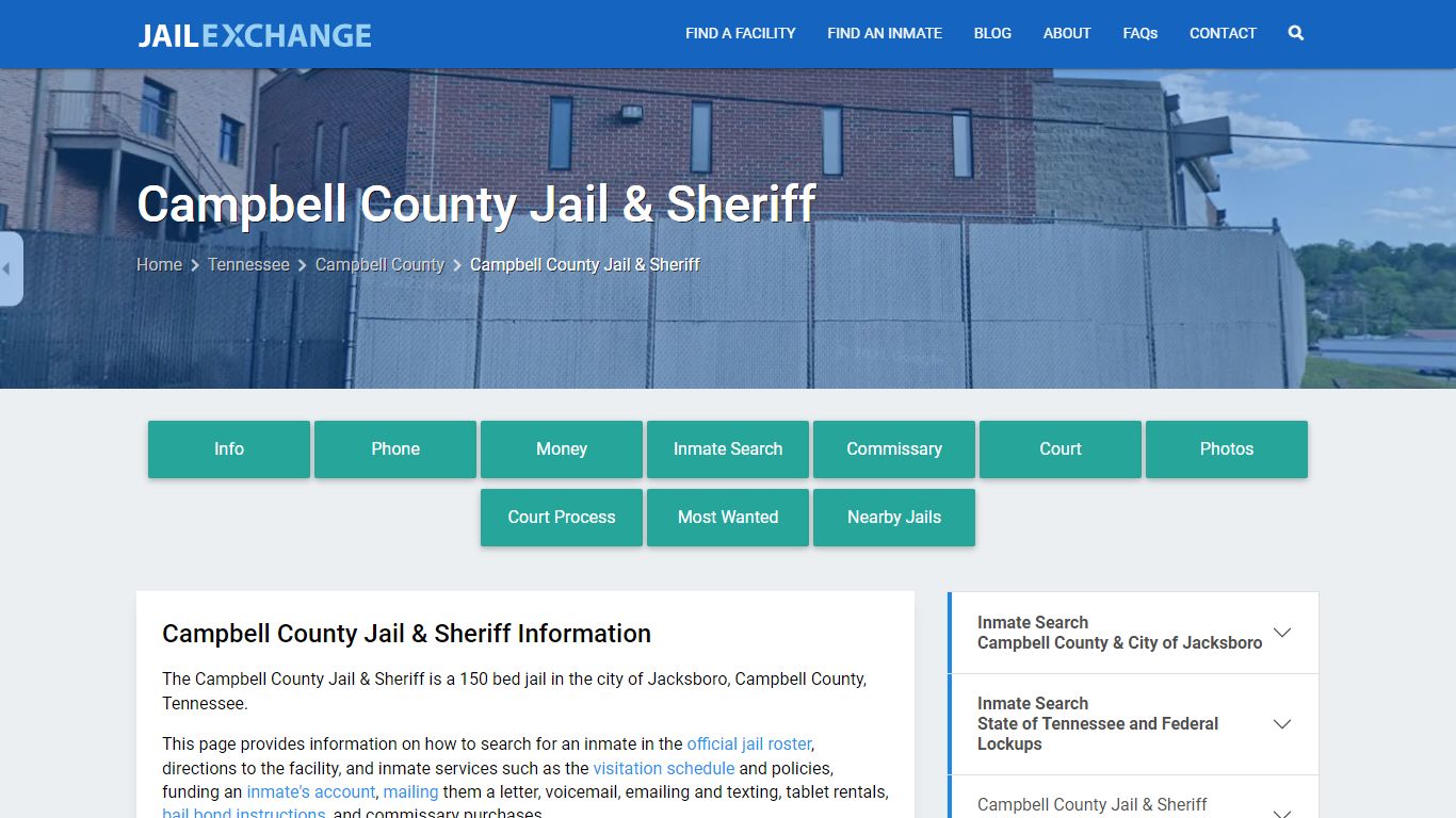 Campbell County Jail & Sheriff, TN Inmate Search, Information